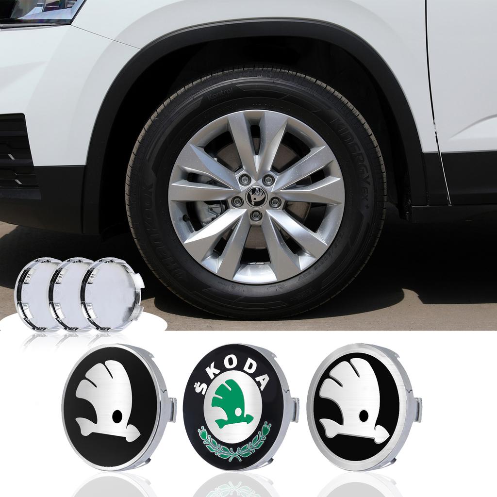 2026 Caliente Para SKODA 4/8 Piezas 56 60mm Estilo de Coche Tapas Centrales de Rueda Cubierta de Llanta Insignia Emblema Pegatina Para Skoda Rapid Octavia A5 RS