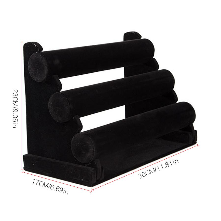 Three-layer Flannelette Bracelet Display Stand, Suitable for a Variety of Scenes of Bracelet Storage and Display