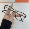 Korean Women Fashionable Oversized Eyeglasses Frame Anti Blue Light Glasses Myopia Glasses Frame Flat Lens Men Gafas