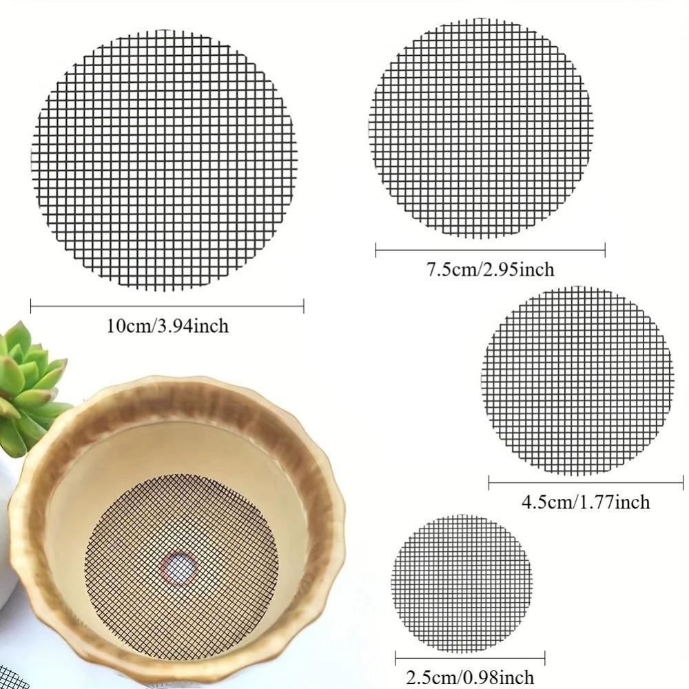 50pcs Round Mesh Drainage Screens for Flower Pots, Prevent Soil Loss, Ideal for Bonsai Gardening, Gasket, Plant Drainage Screens