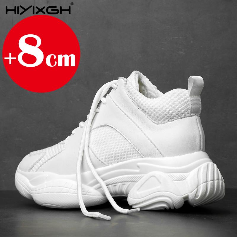 Luxury mens elevator shoes height increase 6cm 8CM heighten increasing sports sneakers elevate taller lift mesh shoes for man