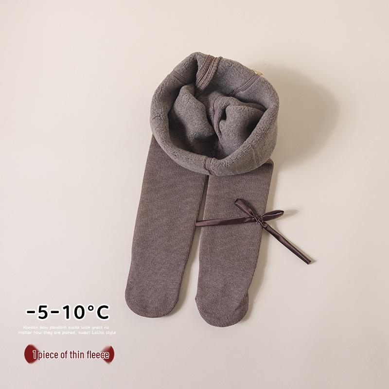 

Children s Winter Fleece-Lined Vertical Stripe Socks - Thick, Fashionable Stockings for Girls S 80-90cm