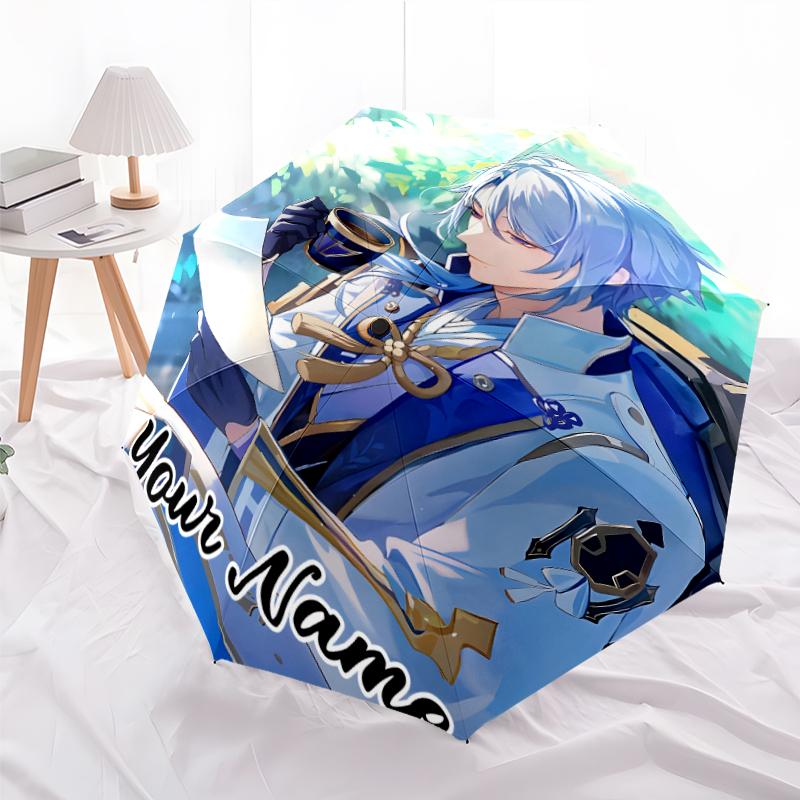 Personalized Name Genshin Impact Print Umbrella - Automatic Open/Close, Eight-Rib Durable Frame, Automatic Folding Umbrella