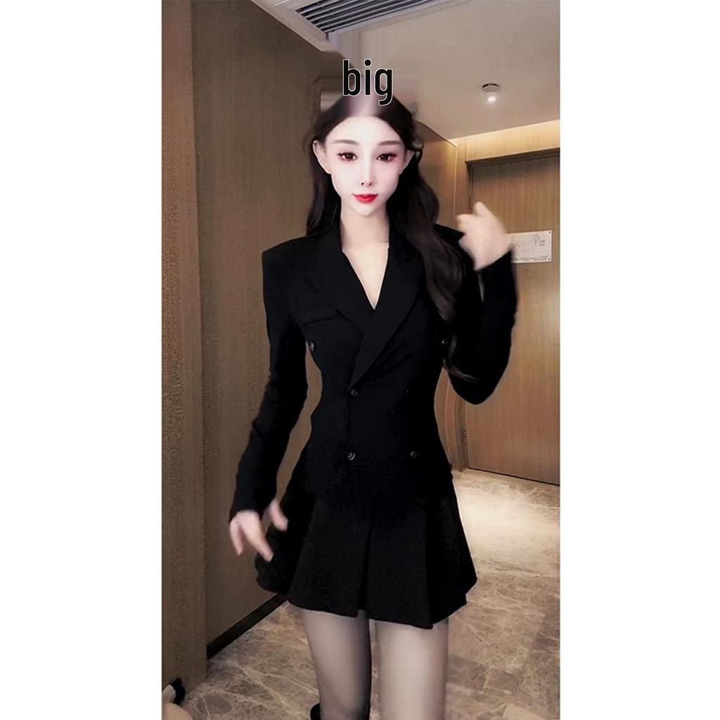 Spring 2026 Women's Fashion Chic Blazer & Pleated Skirt Set
