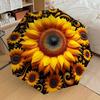 1PC Sunflower Pattern Automatic Open/Close Umbrella with Windproof, 8-Rib Sturdy Canopy, Durable Ribs, Fashionable Design, Outdoor Accessory, Fun Prin