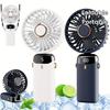 LED Digital Display Rechargeable Fan 90° Adjustable Mini Fan Folding Fan  Handheld Use