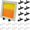 20Pcs Simple Easels Photo Holder Transparent/Black Picture Frame Display Shelves  for Desktop