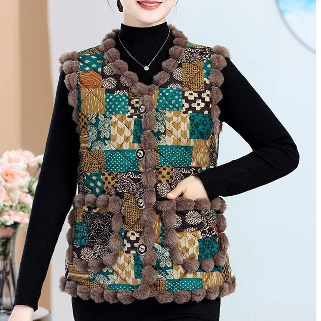 Women's Fleece Vest Sleeveless Thick Warm Plush Vest Cardigan Flocking Vest Top Outwear Autumn Winter