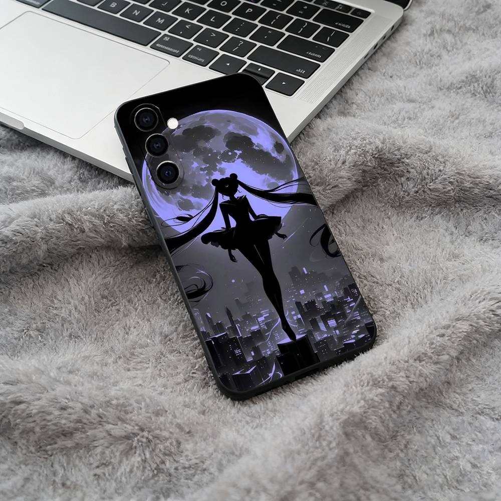 

S-M-Sailor- M-o-o-n Phone Case For Samsung Galaxy A73,A71 A72,A70,A53,A52,A51,Soft Silicone Black Cover Samsung a30 a20
