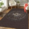 1Pc Runic Symbolism Mandala Rug, Office Carpet Indoor Outdoor Doormat, Non-Slip Soft, Living Room, Christmas Halloween Gift. M928575