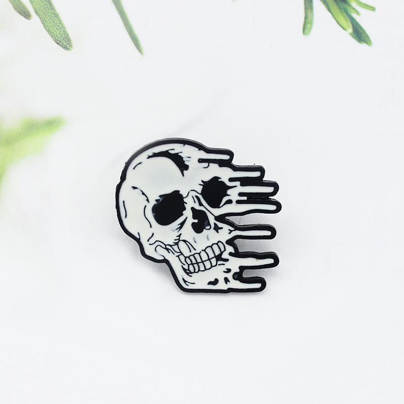 Creative Transformable Skull Alloy Brooch: Trendy Punk Style Fashion Badge Ornament
