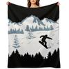 Snowboard, Snowboarder and Mountains, Snowboarding Throw Blanket Cute Plaid For Baby Luxury Thicken Warm for Winter Blankets