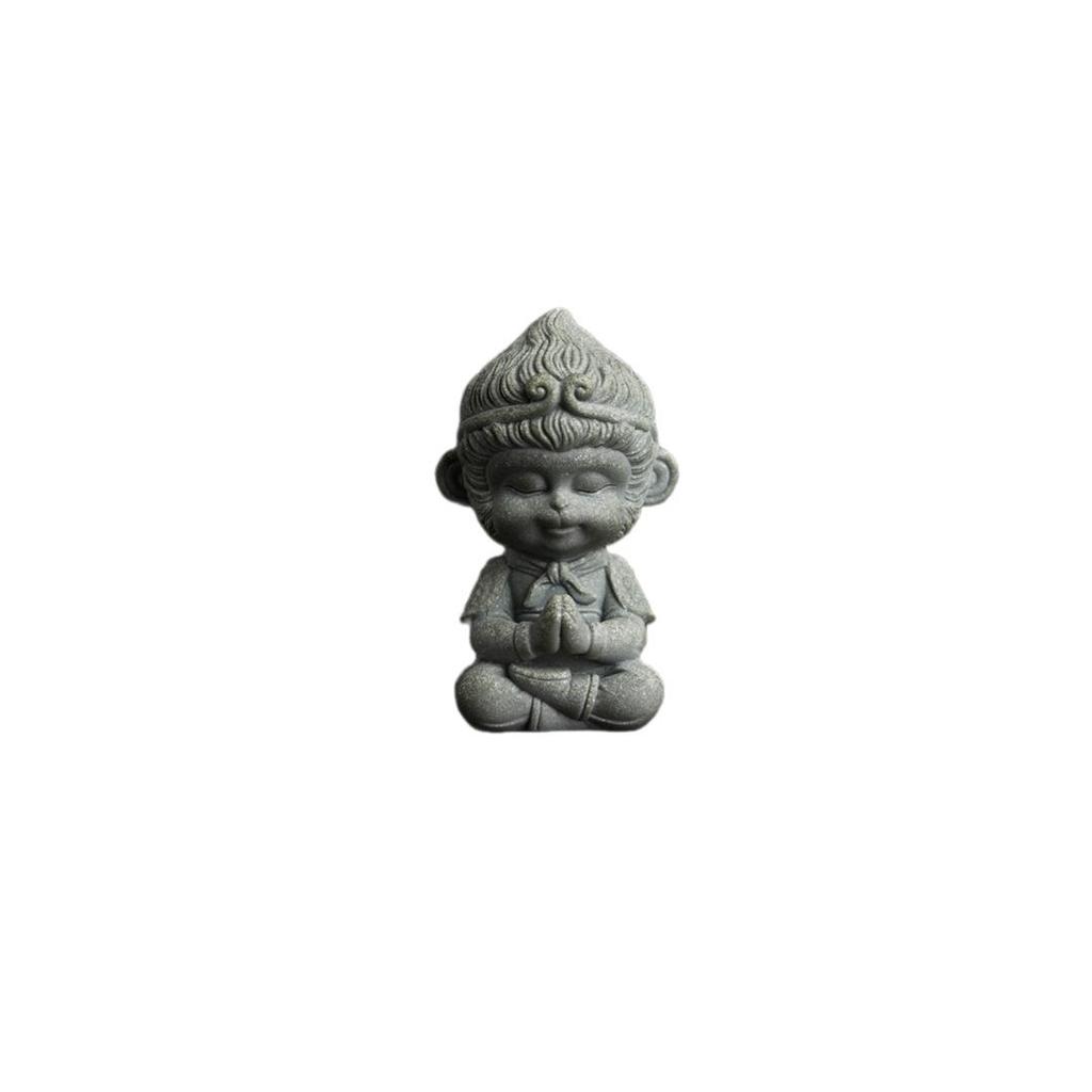 Wukong Blue Sand Sculpture: Multi-Functional Brush Holder & Creative Paperweight Ornament