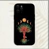 Tree of Life Space Phone Case For iPhone 16,15,14,13,12,11,Pro,X,XS,Max,XR,Plus,Mini Soft Black Cover