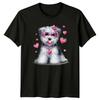 Valentines Day Dog Puppy Heart Sunglasses Mens T-Shirt Womens Graphic Tee