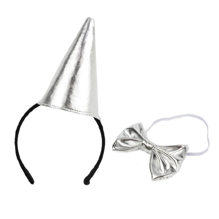 Tin Man Costume Hat Bowtie with Adjustable Band Roleplay Event Outfit For Adult Kids Halloween Event Stage Performances
