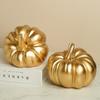Golden Pumpkin Statue Thanksgiving Decorations Resin Pumpkin Figurine Autumn Farm Home Desktop Hallowee Party Ornament