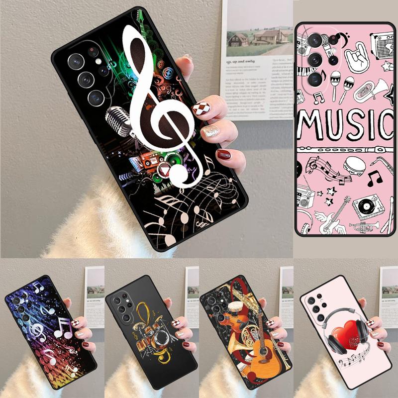 Musical Music Note phone case Cover For Samsung Galaxy S24 S25 Ultra S21 S22 Ultra S10E Note 10 Plus Note 20 FE S23