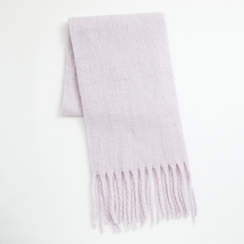 Imitation Cashmere Scarf Soft and Waxy Thickened Men's Thick Tassel Woolen Scarf Women's Winter Solid Color Autumn and Winter Scarf