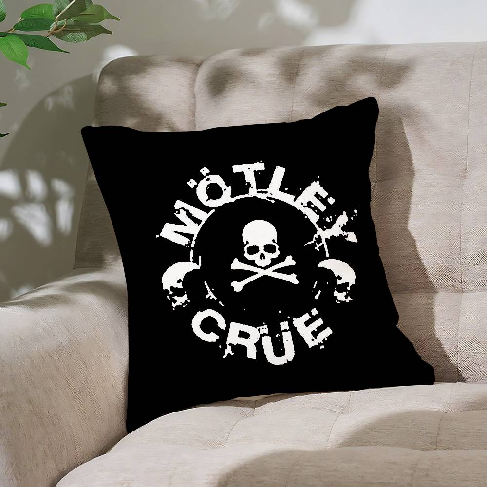 Band Motley-Crues-Retro Pillow Case Cushion Cover Soft Cute Throw Pillow Case For Car Sofa Pillowcase Polyester With Zipper