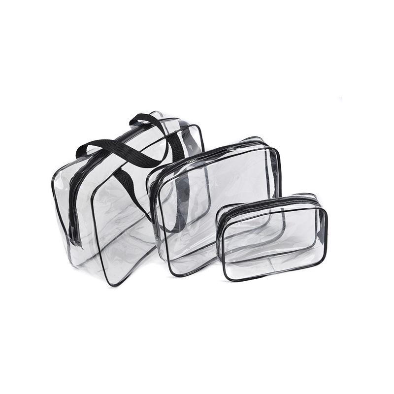 PVC Transparent Makeup Bag for Women - Large Capacity Toiletries Storage, Customizable Logo