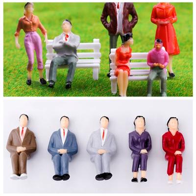 Scale Train Painted Miniatures Seated People Model Park Layout HO Scale Sitting People Figure