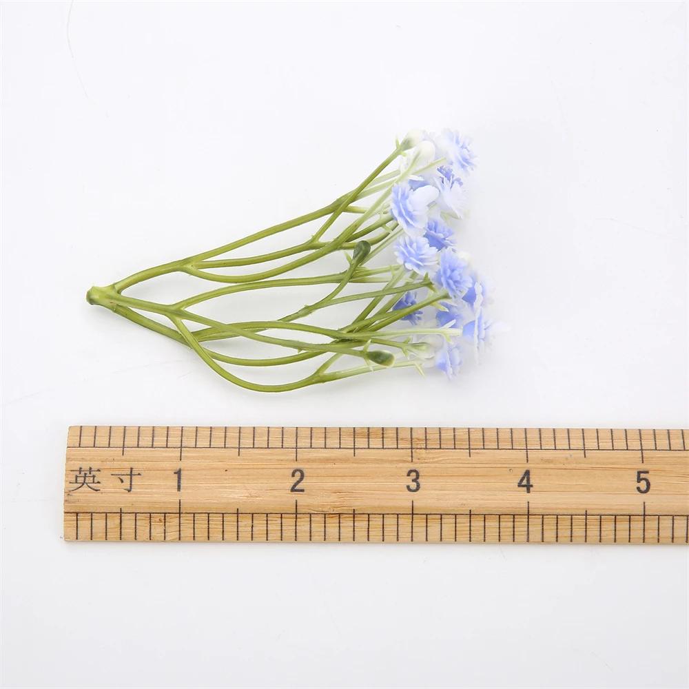 10PCS Plastic Artificial Baby's Breath Clusters Flowers Head Gypsophila Flowers DIY Wedding Bride Flower Crown Hair Accessories