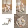Elegant Bridal High Heels With Faux Pearl Embellishments For Wedding And Formal Events