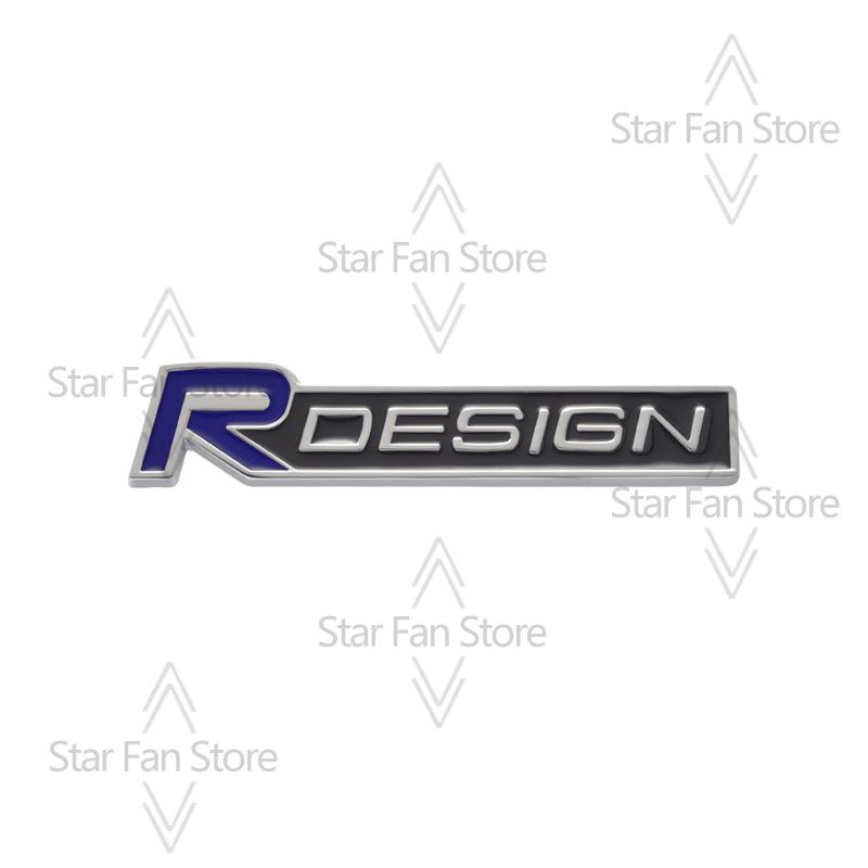 Metal R Design Grille Badge 3D Stickers Car Trunk Body Emblem Decal Car Styling For Volvo S40 S60 S80 V60 XC40 XC60 XC90 V40 AWD