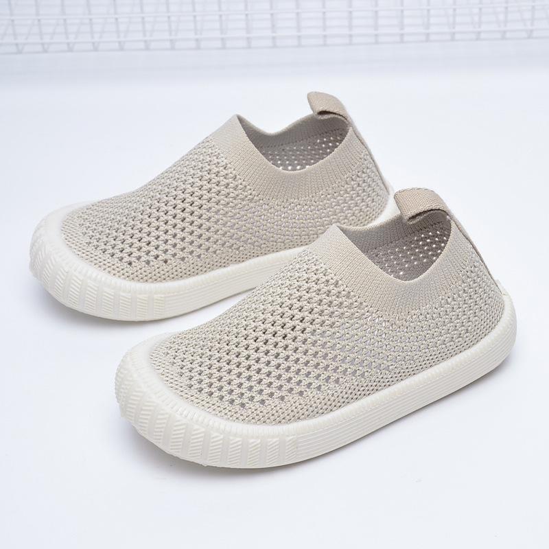 Spring/Summer Kids Flyknit Mesh Slip-on Shoes - Casual Unisex with Soft TPR Sole