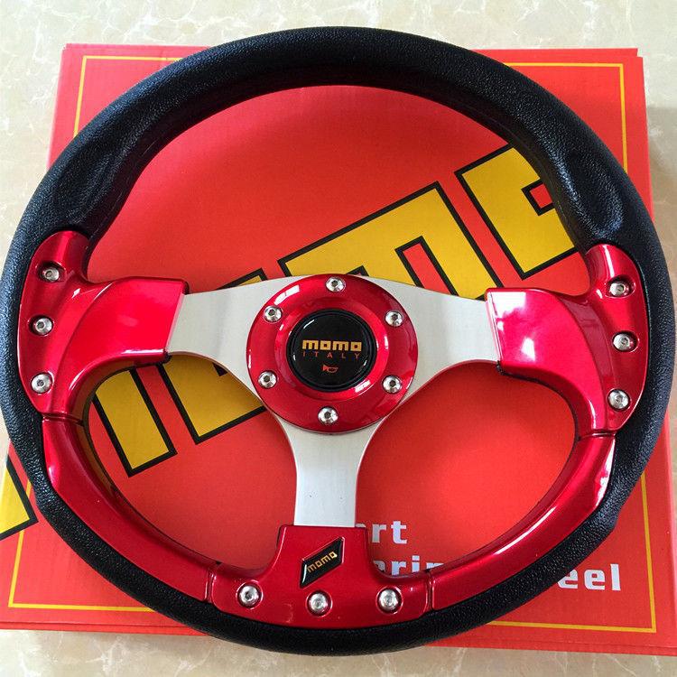 Volan de curse din fibră de carbon de 14 inch - Potrivire universală, Modificat pentru curse de imitație