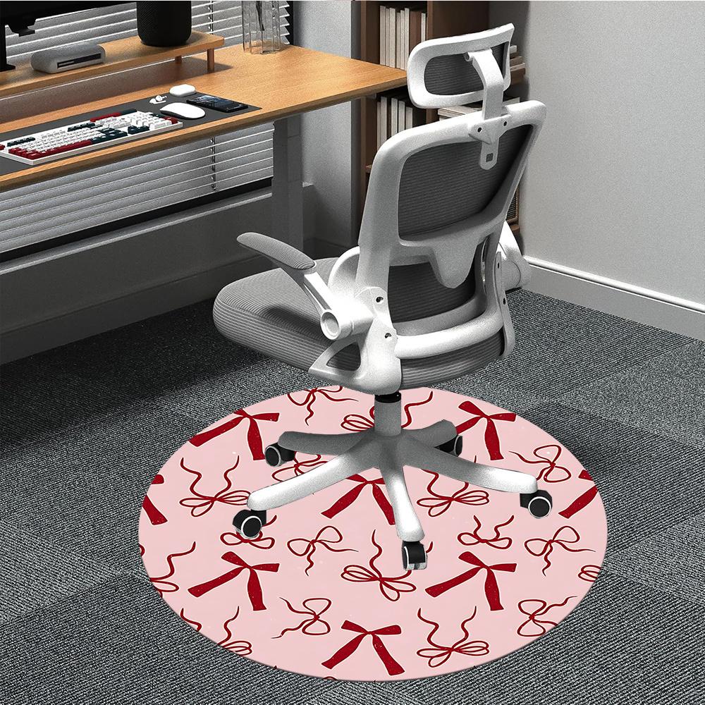 

1pc Bows Patterns Office Round Area Rug, Indoor Mat Suitable ForOffice, Under Office Chairs Bedroom Living Room Home Decor, Room Decot187 80cm by 80cm