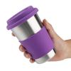 Lightweight 304 Steel Beer Cup Rolled Edge Single Layer Coffee Mug Silicone 500ml Outdoor Cup Beer Drinking