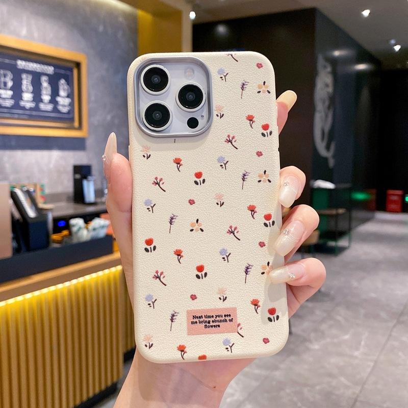 Hyunya Wind Small Floral Suitable for Samsung S26 Mobile Phone Case A17 Niche Advanced Leather Pattern S25plus Protective Case