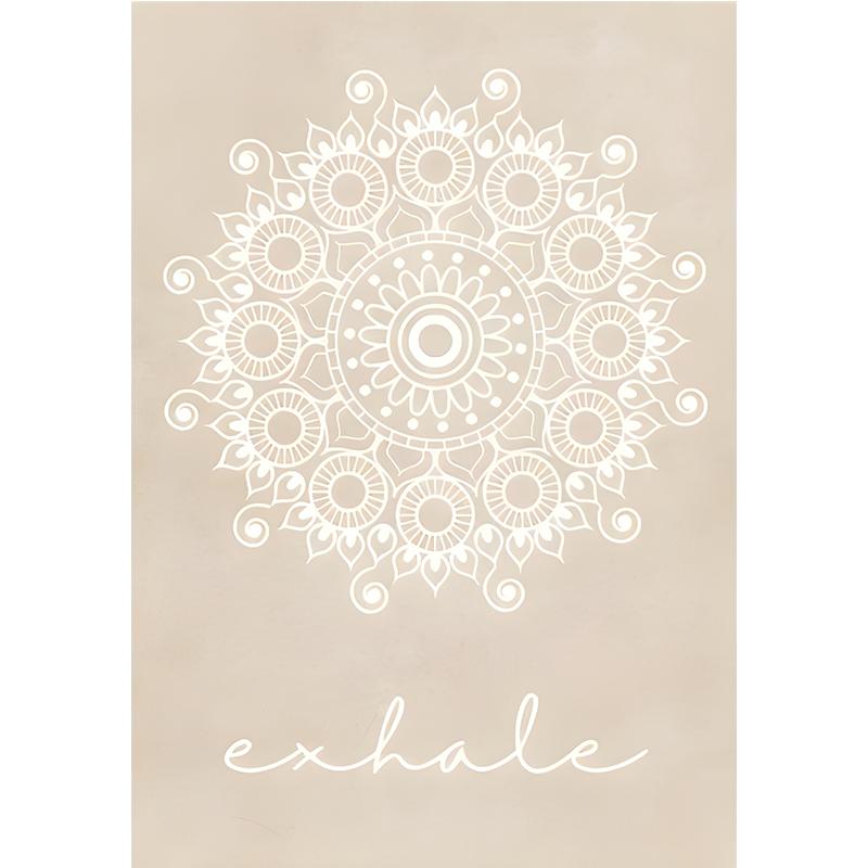 Abstract Mandala Wall Art Yoga Beige Bohemia Prints Inhale Exhale Canvas Painting Posters Line Flower Pictures Living Room