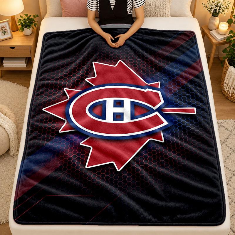 Flannel BlanketMontreal Canadiens Warm Soft Throw Blanket for Indoor Sofa Bed Living Room Use