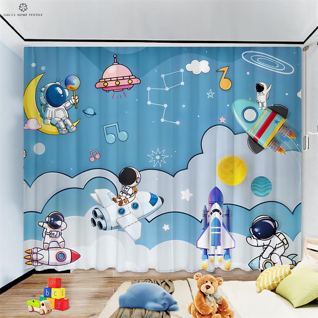 Cartoon Blackout Curtain for Children's Room, Heat Insulation, Living Room, Study, Balcony, 2Pcs, High Quality