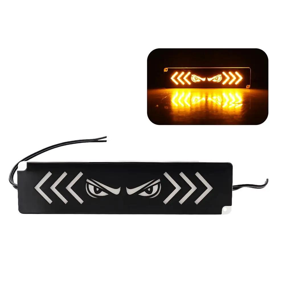 

12V Universal Motorcycle LED Tail Brake Light Demon Strobe Auto Lamp with Marker Warning Eye Self-Adhesive, Side Q9I4