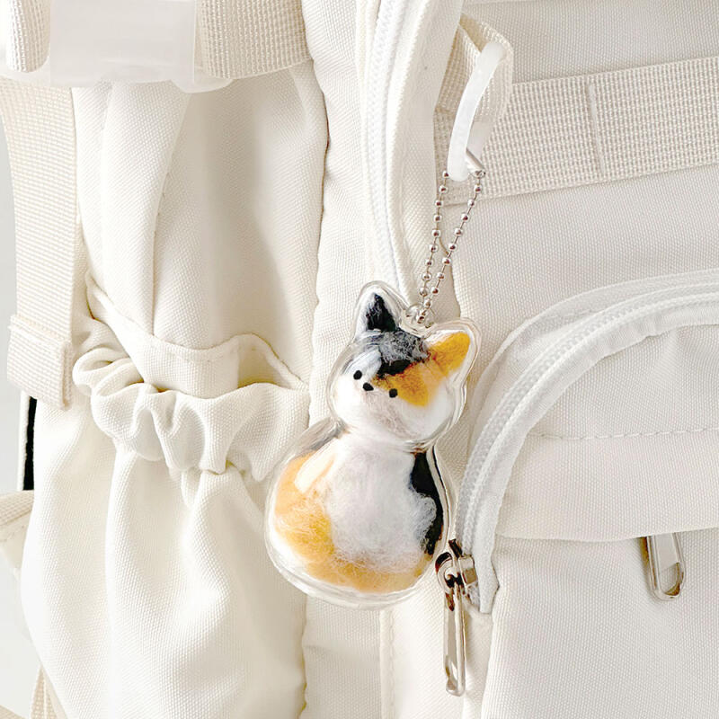 4-piece cat fur ball capsule keychain