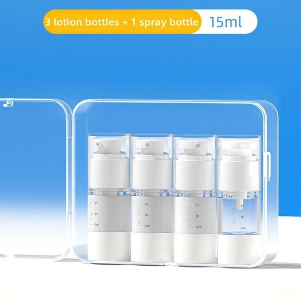 Leak Proof Travel Refillable Bottles Set Reusable Empty Bottle Kit Cosmetics 15ML Set A