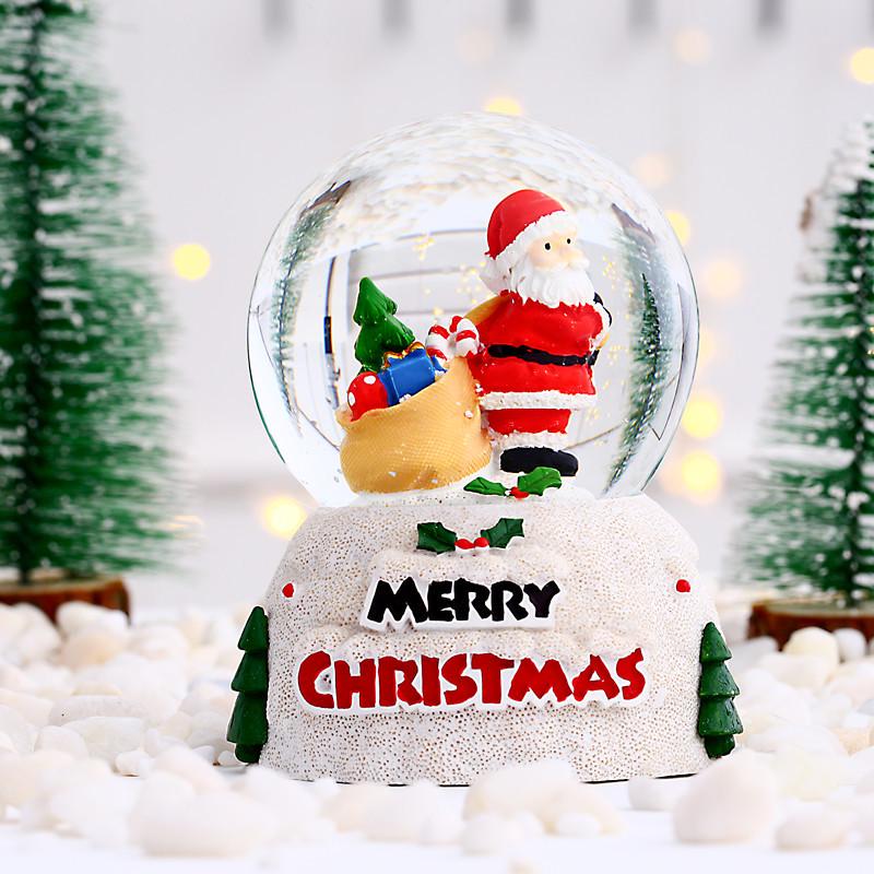Christmas New Arrival Luminous Snowman Crystal Ball Glass Ornament, Christmas Eve Gift for Kids