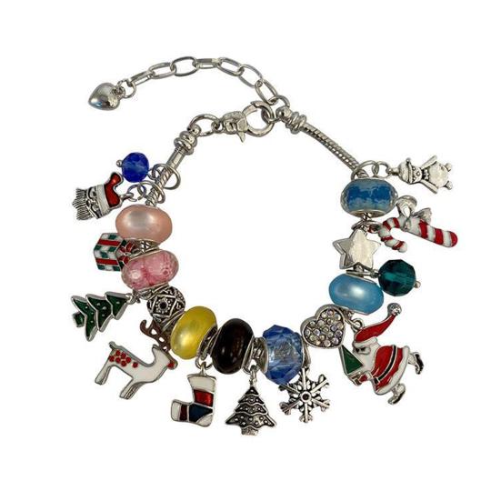 2025 Christmas Advent Calendar Bracelet Set 24 Day Countdown Jewelry Box with Santa Reindeer Tree Charms Surprise Xmas Gift