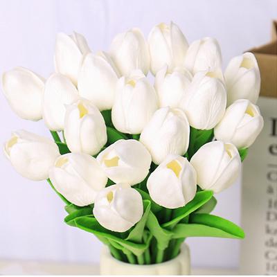 10PCS Artificial Flowers Tulip Bouquet PE Fake Flowers Wedding Garden Decoration Outdoor Home Garden Bouquet Vase Decor Plant