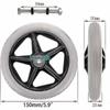 2pcs Of 6 Inch Rubber Wheel Replacement Wheelchair Front Wheels Rollator Walker Anti-slip Replacement Casters Grey