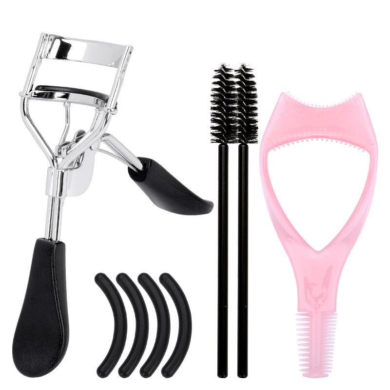 Multi-Function Eyelash Curler Set: 3-in-1 Eyelash Card, Eyeliner Shield, and Eyebrow Brush