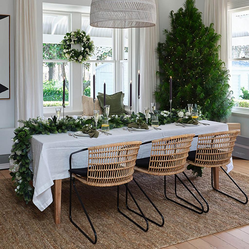 180cm Christmas Garland Wreath Rattan Artificial Vine Hanging Floral Garland Christmas Decor For Home Door Artificial Flowers