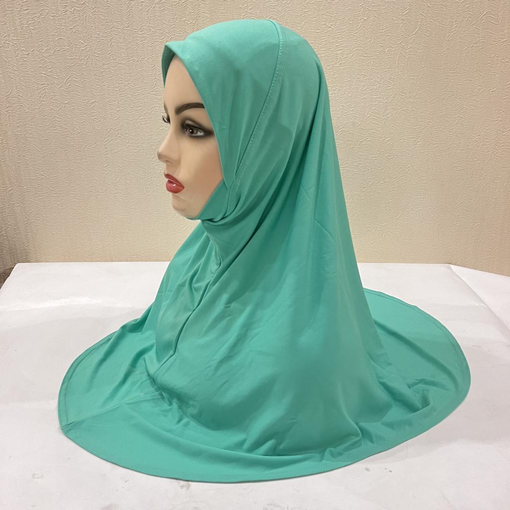 H302 Teenage girls Plain muslim hijab with chin part top quality amira pull on islamic scarf hot sell headscarf ramadan pray hat