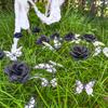 Garden Stake Durable Butterfly Black Rose Ground Stake for Holiday Parties Outdoor Decoration