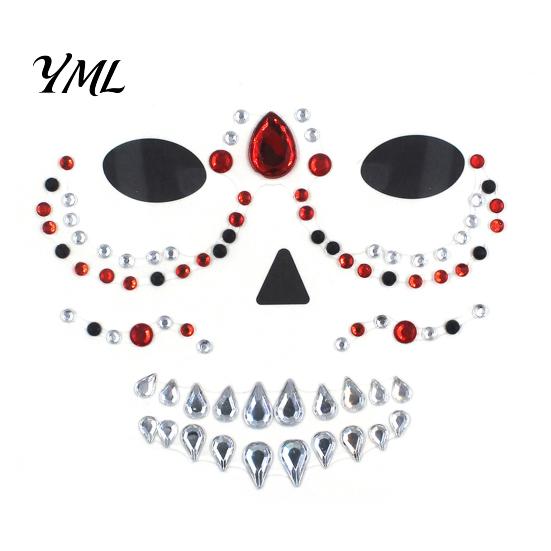 Easter Eve Party Gems Face Makeup Temporary Tattoo Sticker, Faux Crystal Jewelry Flash Nightclub Rhinestone Teardrop Eyeliner Decoration for
