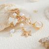 SHIXIN Boho Starfish Scallop Love Keychain Acrylic Bowknot Flower Imitation Pearl Bag Pendant Key Chain Anti Loss Phone Chain